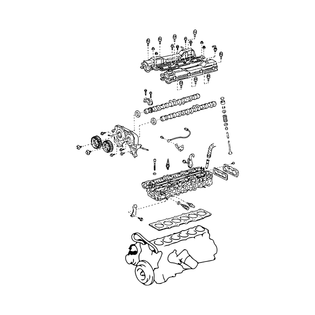 2JZ Engine Drawing by Widmore