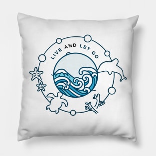 'Live and Let Go' Peace Minimalist Design Pillow