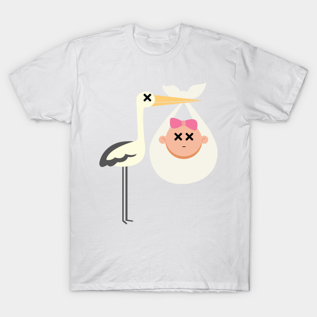 Stork Baby Girl Emoji Faint And Knock Out Emoji T Shirt