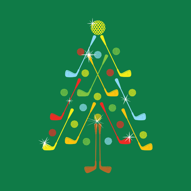 Christmas Tree Golf Player Xmas Gifts by HBfunshirts