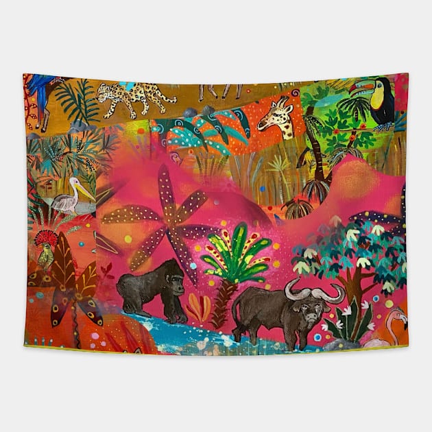 Jungle Mix Tapestry by MagaliModoux