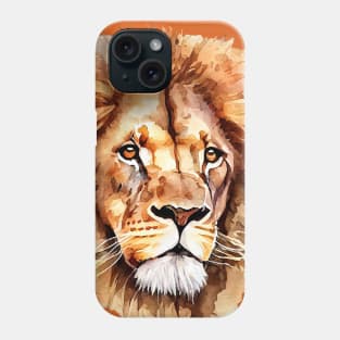 Lion Art, Watercolor Painting Phone Case