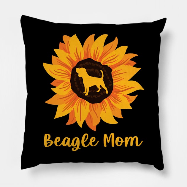 Beagle Mom Sunflower Pet Lover Dog Breed Dog Lover Pillow by sBag-Designs