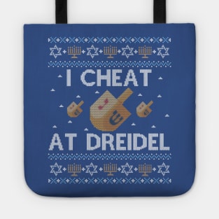 Funny Ugly Hanukkah Sweater, I Cheat at Dreidel Tote