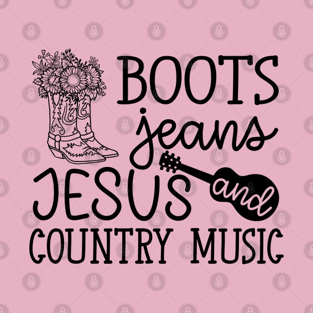 Boots Jeans Jesus and Country Music Guitar Cute by GlimmerDesigns