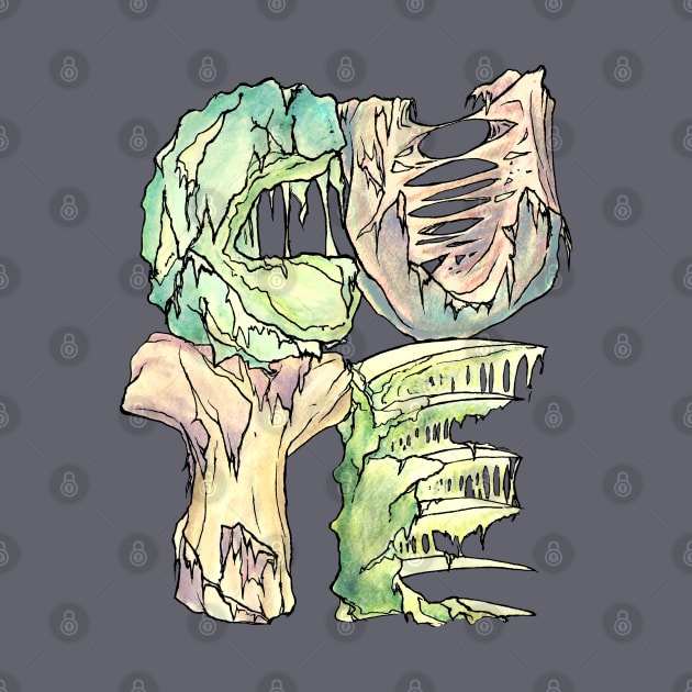 Dramabite Cute Typography Text Character Statement Undead Apocalypse by dramabite