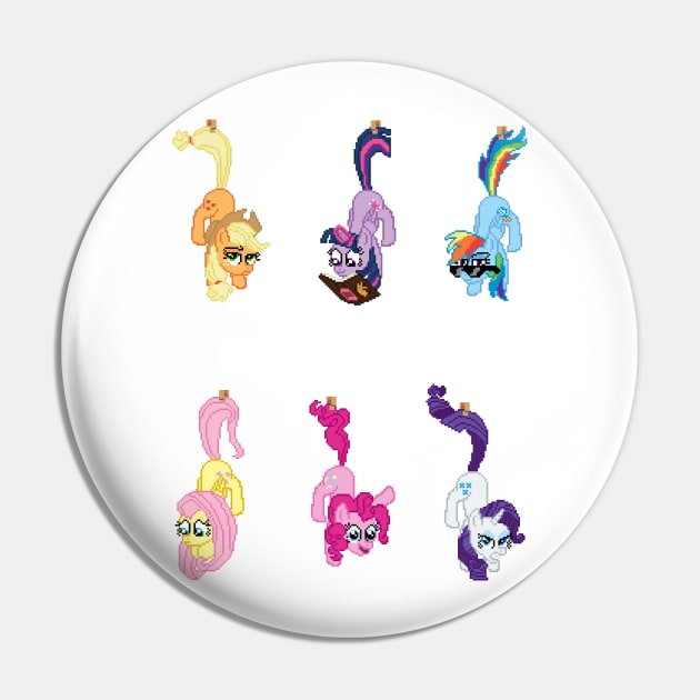 Hanging Pixel Ponies (stickers) Pin by StarkContrast