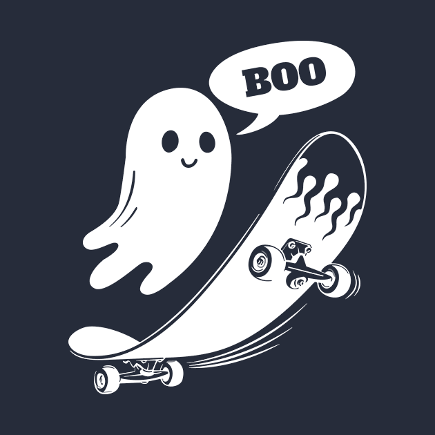 spooky boo on skateboarding by bimario