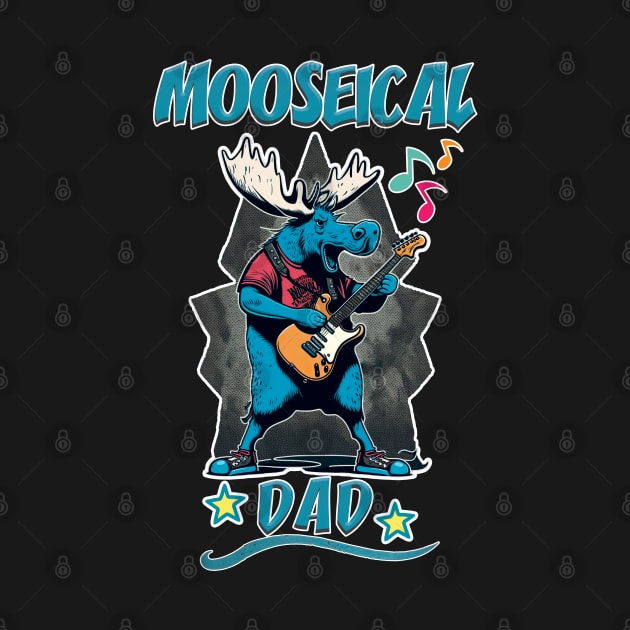 Mooseical - Rock N Roll Dad Moose with a Electric Guitar by RailoImage