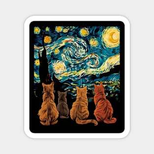 Cat Starry Night Midnight Mysteries Magnet