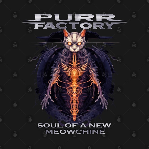 Purr Factory - Soul of a New Meowchine by Riot! Sticker Co.