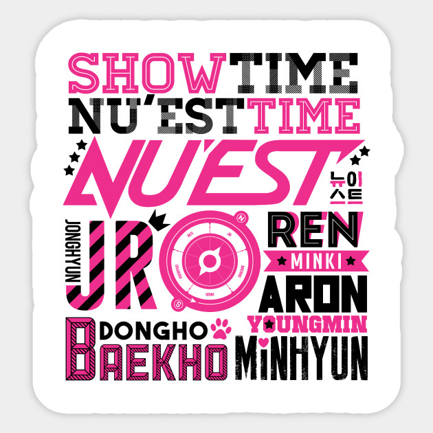 NU'EST Font Collage - Kpop - Sticker | TeePublic