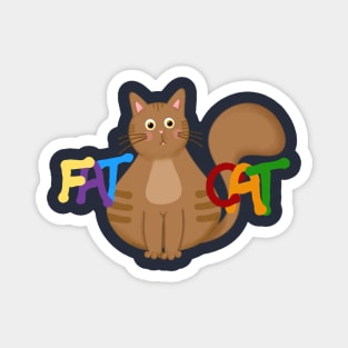Fat Cat Cute Cat Art Magnet