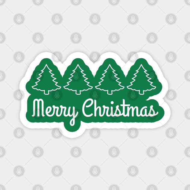 Minimalist Merry Christmas Tree Line Magnet by Creatifly Graphic Tees