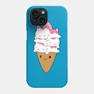 Cute Cat Ice Cream Cone T-Shirt Phone Case