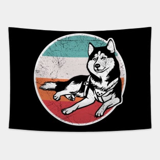 Vintage Retro Siberian Husky Tapestry