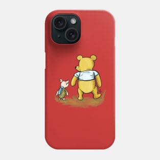 Winnie the Pooh and Piglet go for a walk Phone Case