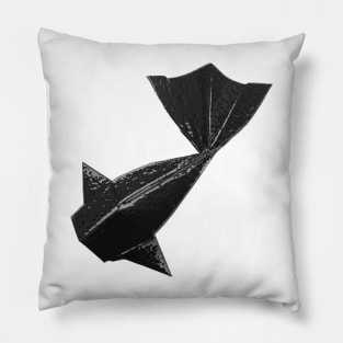 Schwarzes Origami Fisch Muster Pillow