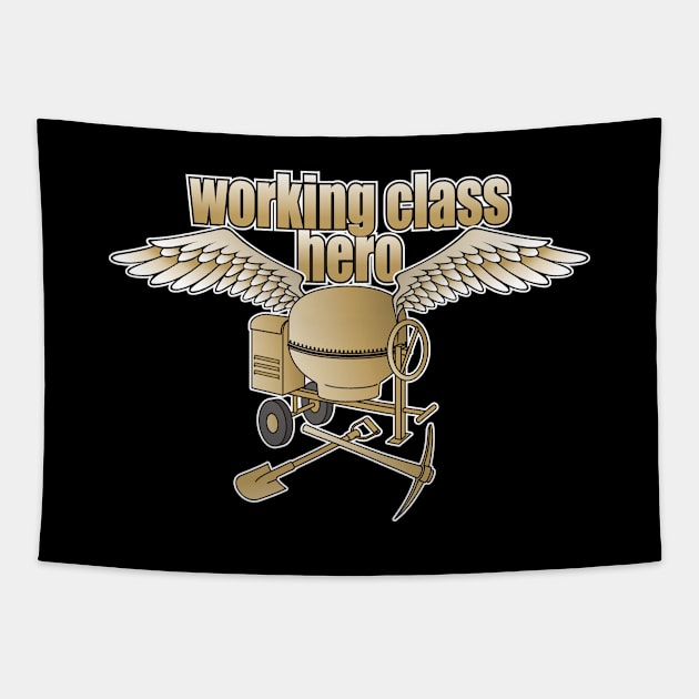 Working Class Hero Concrete Mixer Beige Tapestry by sifis