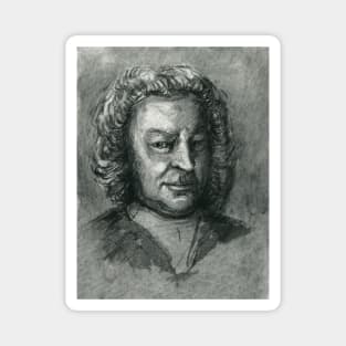 Johann Sebastian Bach - charcoal portrait Magnet