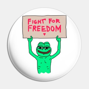 Pepe The Frog Fight For Freedom Pin