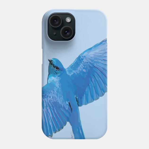 Soar Bluebird of Happiness Indigo Bunting Art Phone Case by Teenugs
