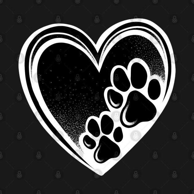 Paw Print Heart by melaniepetersonart