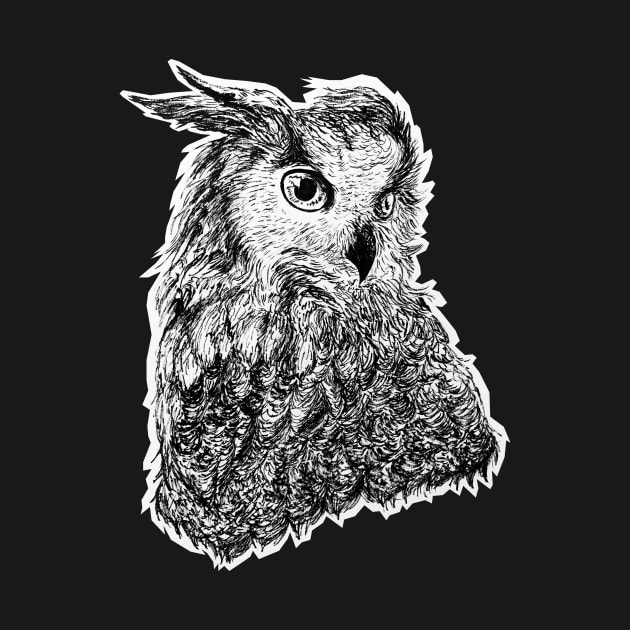 Black and white owl by Llyrel