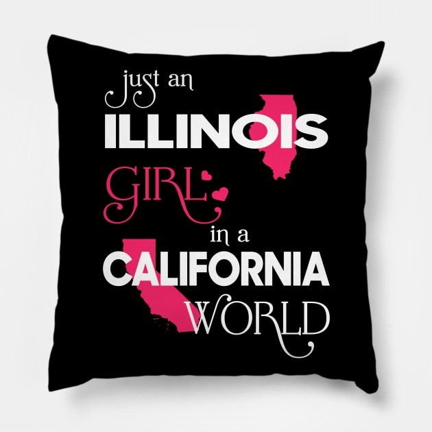 Just Illinois Girl In California World Pillow by FaustoSiciliancl