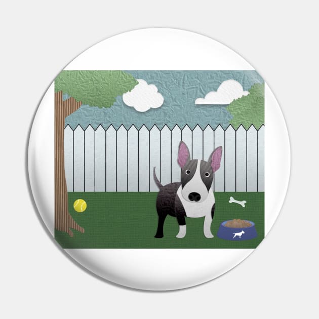 English Bull Terrier Paper Craft Pin by DoggyStyles