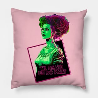 Bride of Frankenstein - Til Death Us Do Part Pillow