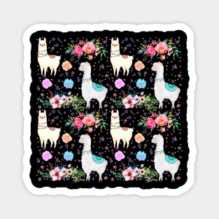 Llama pattern-black version 2 Magnet