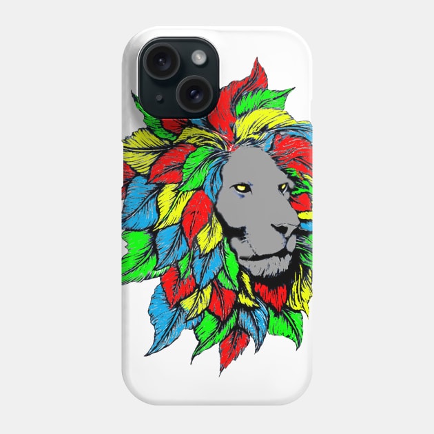 Rasta Lion Face Phone Case by thelimetree