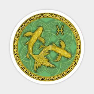 Zodiac Pisces Green Magnet