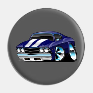 Classic American Muscle Car Cartoon Pin