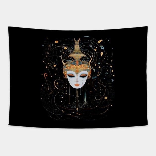 Freyja Norse Goddess Art Nouveau Surreal Goth Tattoo Art Tapestry by We Anomaly