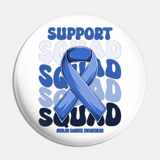 Colon Cancer Support | Dark Blue Ribbon Squad Support Colon Cancer awareness Pin