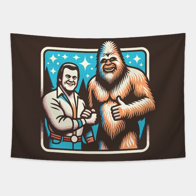 Conway Twitty & Sasquatch Tapestry by robotbasecamp