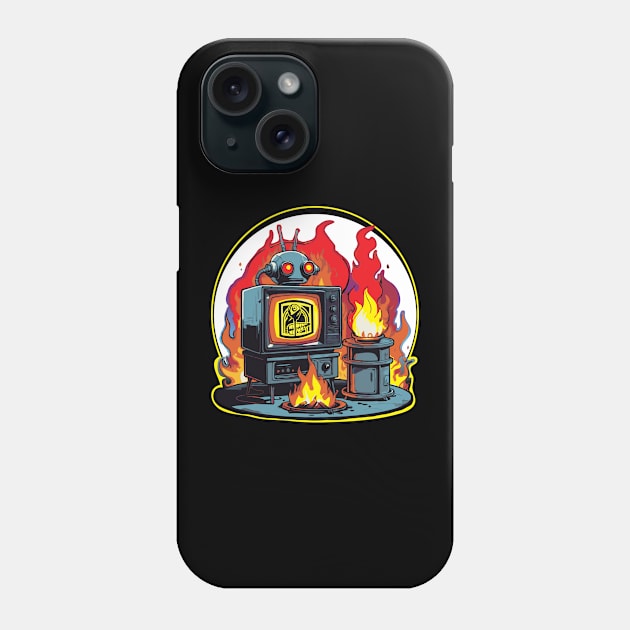 Robo-bombardment Phone Case by SCRAN Art