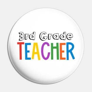 Rainbow 3rd Grade Teacher Pin