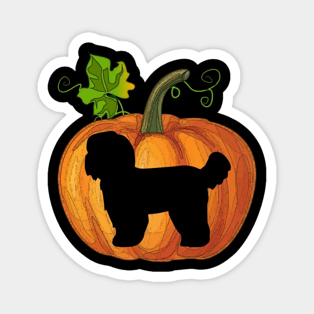 Shih tzu in pumpkin Magnet by Flavie Kertzmann