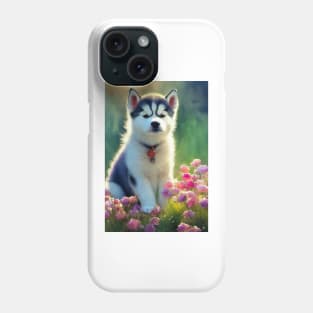 Watercolor husky Phone Case