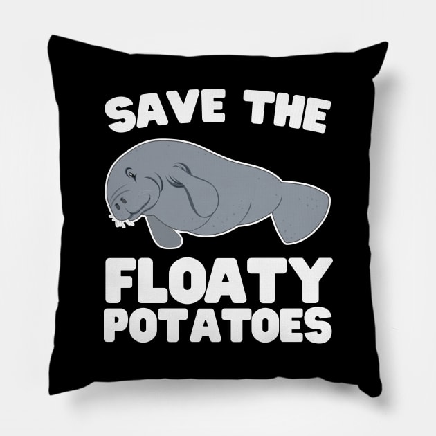 Floaty potatoes manatees Pillow by Calculated