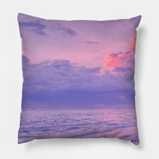 Purple Beach And Ocean Pillow