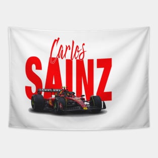 Carlos Sainz Racing Car Tapestry