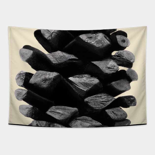 Black Pinecone Tapestry by maxcode