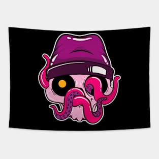 tentacle pink cartoon Tapestry