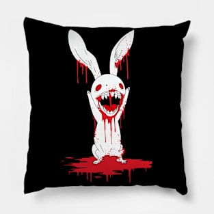 Beware White Rabbit Comic Horror Art I Pillow