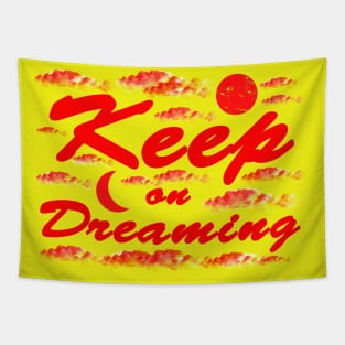 Keep on Dreaming - Red Sky and Clouds Tapestry