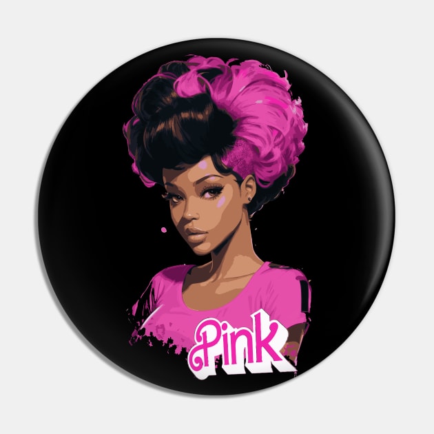 Afro Pink - UrbanPink Dolls Pin by MIST3R